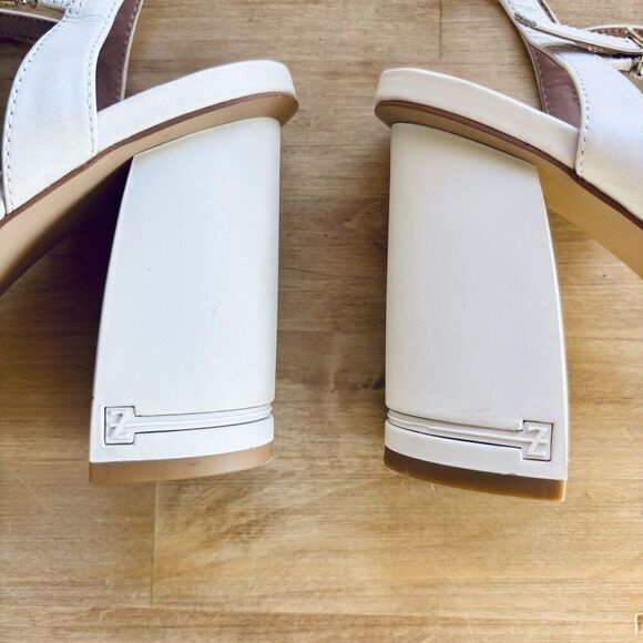 ZAC ZAC POSEN Womens Cream Vitex Open Toe Block Heel Buckle Strap Sandals 9 M - Picture 11 of 13